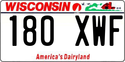 WI license plate 180XWF