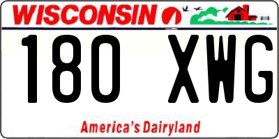 WI license plate 180XWG