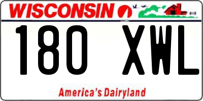 WI license plate 180XWL