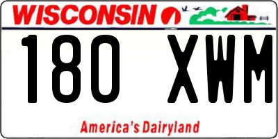 WI license plate 180XWM