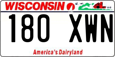WI license plate 180XWN