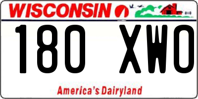 WI license plate 180XWO