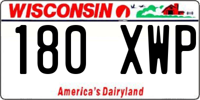 WI license plate 180XWP