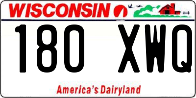 WI license plate 180XWQ