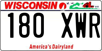 WI license plate 180XWR