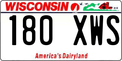 WI license plate 180XWS