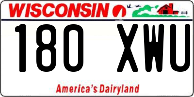 WI license plate 180XWU