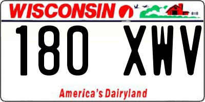 WI license plate 180XWV