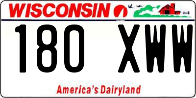 WI license plate 180XWW