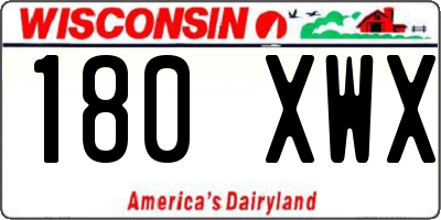 WI license plate 180XWX
