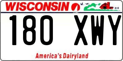 WI license plate 180XWY