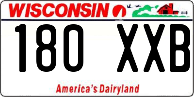WI license plate 180XXB