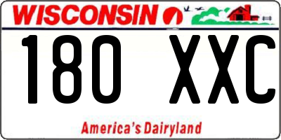 WI license plate 180XXC