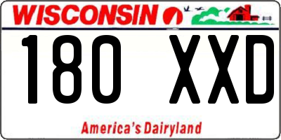 WI license plate 180XXD