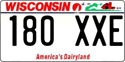 WI license plate 180XXE