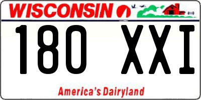 WI license plate 180XXI