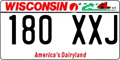 WI license plate 180XXJ