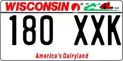 WI license plate 180XXK