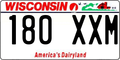 WI license plate 180XXM
