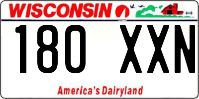 WI license plate 180XXN