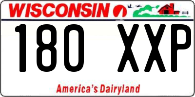 WI license plate 180XXP