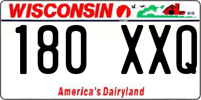 WI license plate 180XXQ
