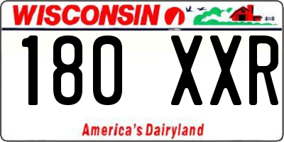 WI license plate 180XXR