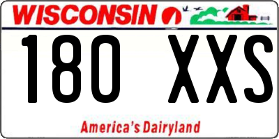 WI license plate 180XXS