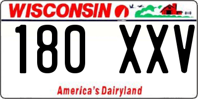 WI license plate 180XXV
