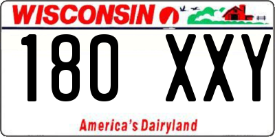 WI license plate 180XXY
