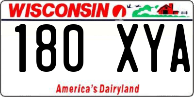 WI license plate 180XYA