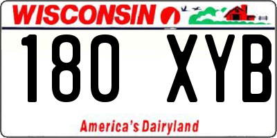 WI license plate 180XYB