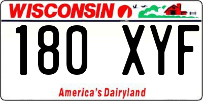 WI license plate 180XYF
