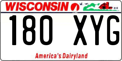 WI license plate 180XYG