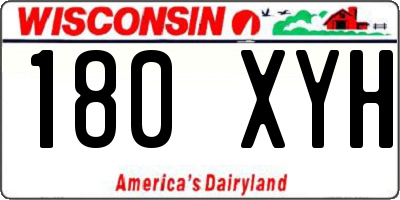 WI license plate 180XYH