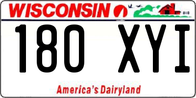 WI license plate 180XYI