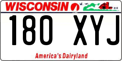 WI license plate 180XYJ