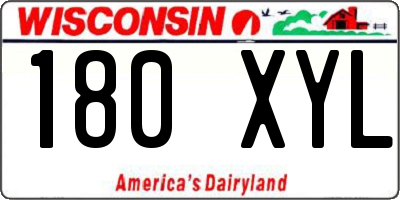 WI license plate 180XYL