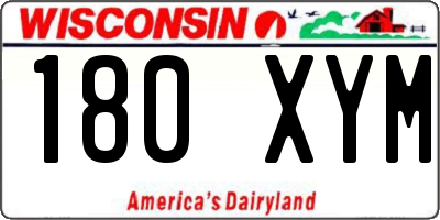 WI license plate 180XYM