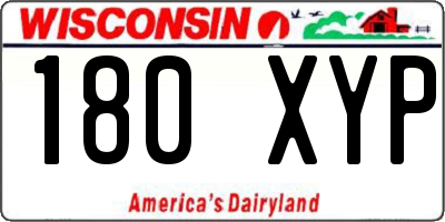 WI license plate 180XYP