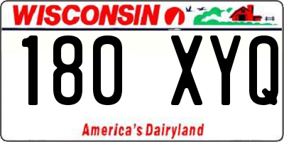 WI license plate 180XYQ