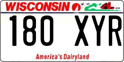 WI license plate 180XYR