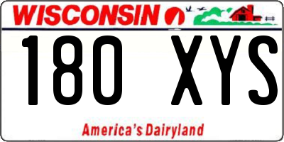 WI license plate 180XYS