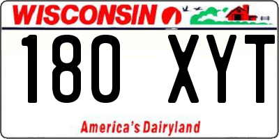 WI license plate 180XYT