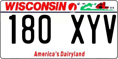 WI license plate 180XYV