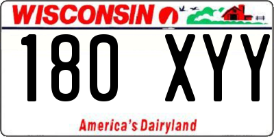 WI license plate 180XYY