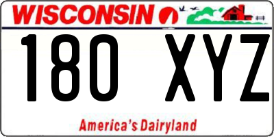 WI license plate 180XYZ