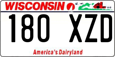 WI license plate 180XZD