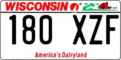 WI license plate 180XZF