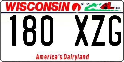 WI license plate 180XZG